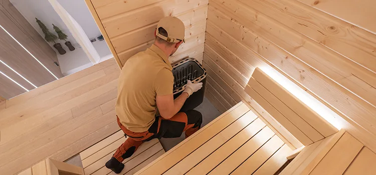 Finnish Sauna Ceiling Installation in Welland, Ontario