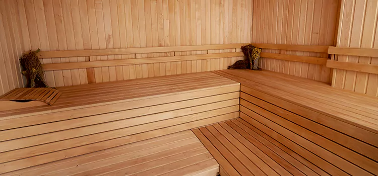 Spruce Wood Sauna Interior Construction in Welland, Ontario